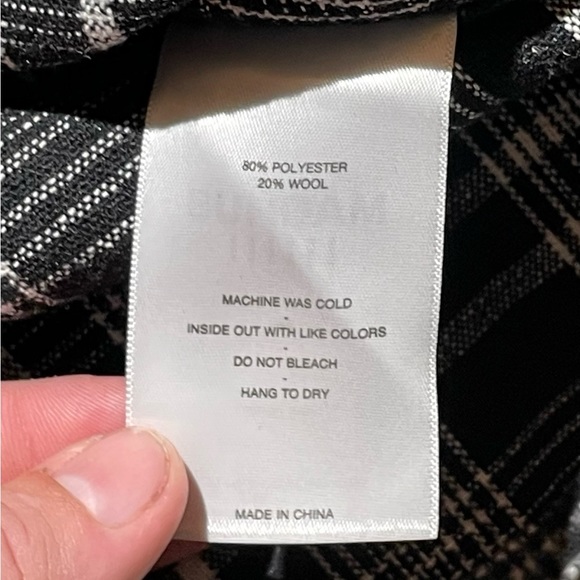 Mens Machus thick black/white plaid button down flannel shirt size L - Picture 4 of 6